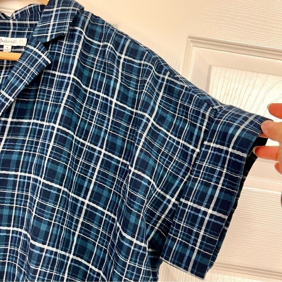 MADEWELL Swenson Popover Shirt in Morefield Plaid boxy cropped boho women’s M - Picture 6 of 12